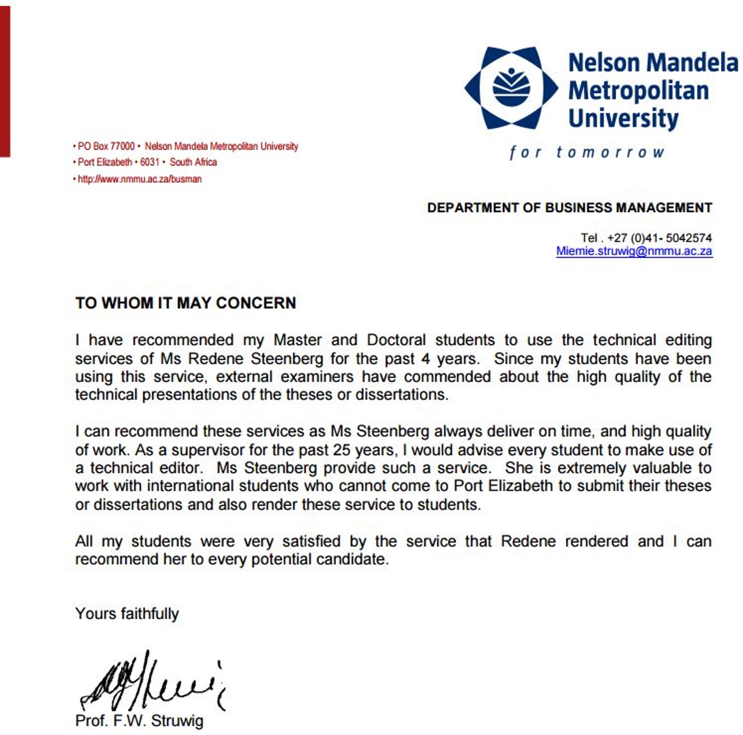 OneStopSolution.co.za - Testimonial from Struwig - high quality technical presentation