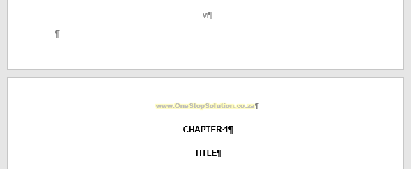 Select the first page for Arabic numerals