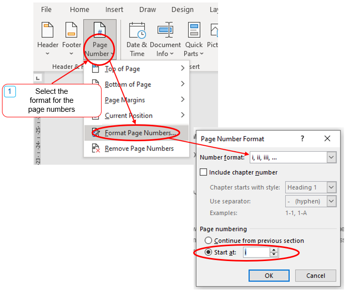 Select correct numbering style